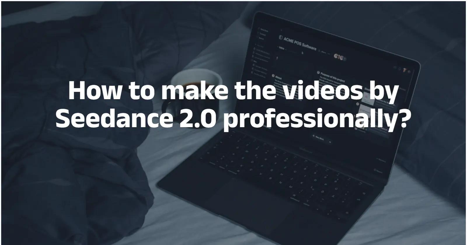 How to make the videos by Seedance 2.0 professionally?
