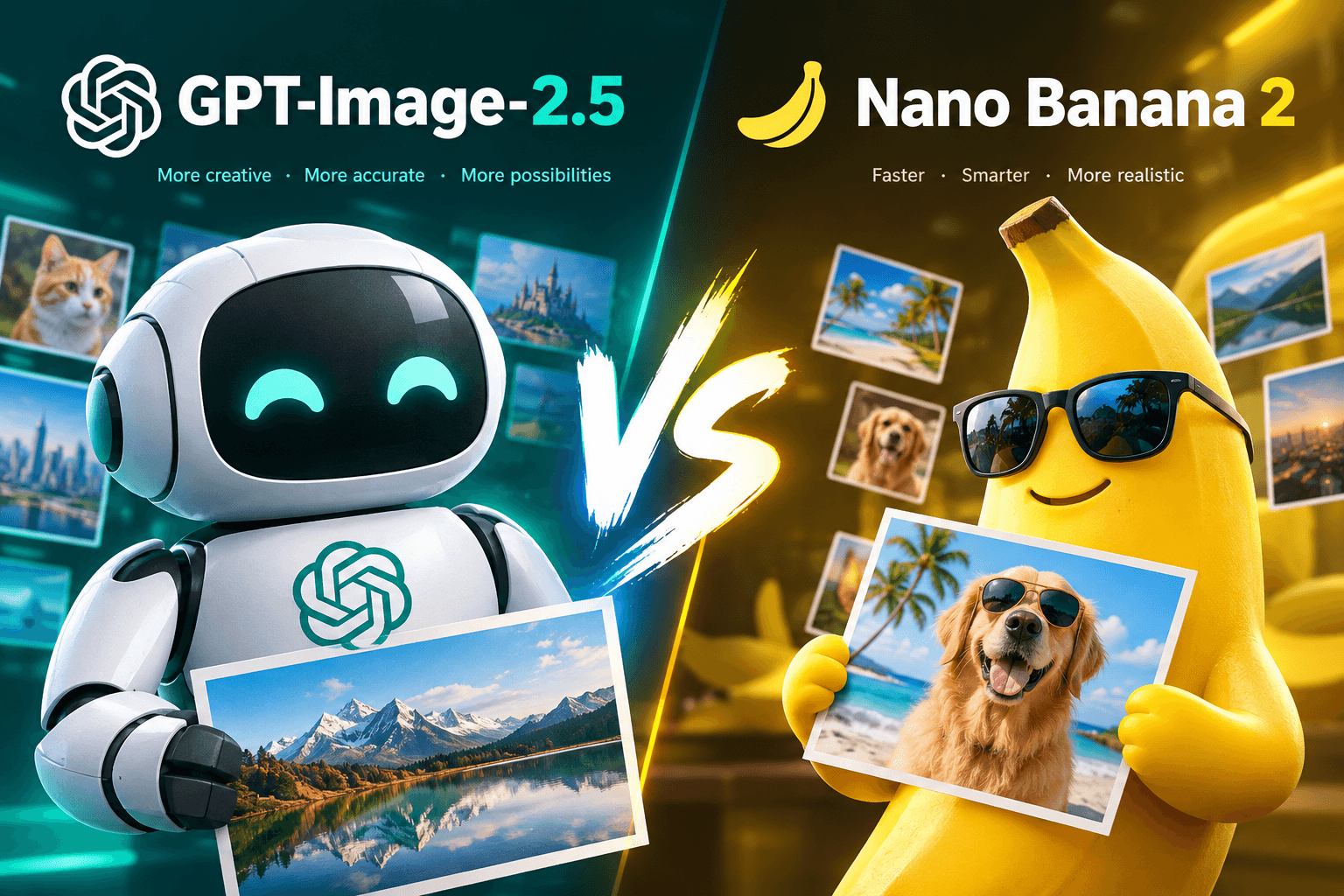 GPT-Image-2.5 vs Nano Banana 2 - Quel modèle d'images d'IA est le meilleur en 2026 ?